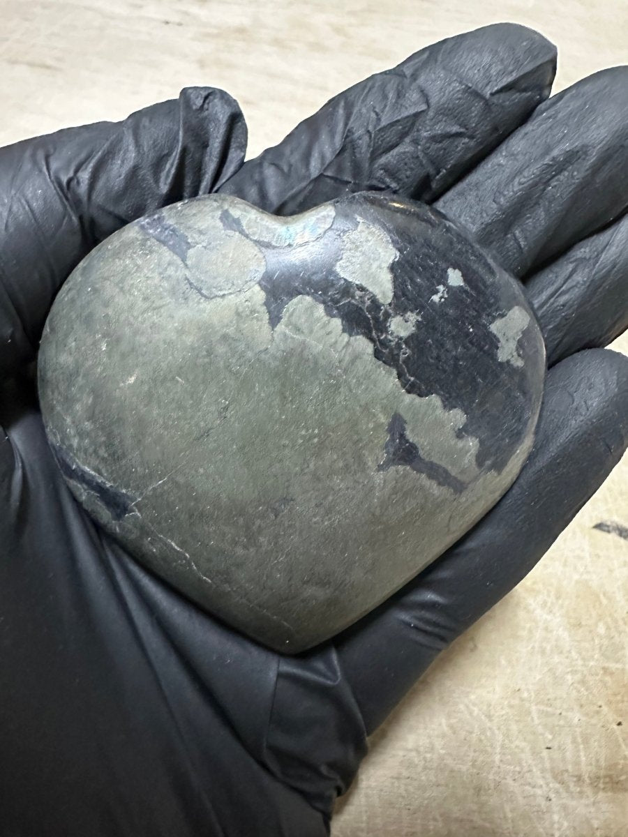 QTY 1 - Pyrite Puffy Heart / 2 - 4" AVGCrystal River Gems