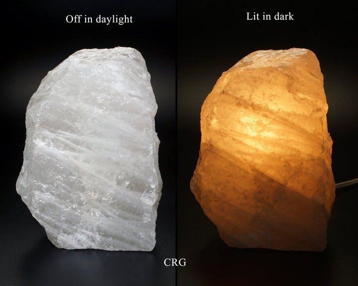 QTY 1 - Quartz Mountain Lamp / CORD & BULB INCLUDED / 5" - 6" Avg.Crystal River Gems