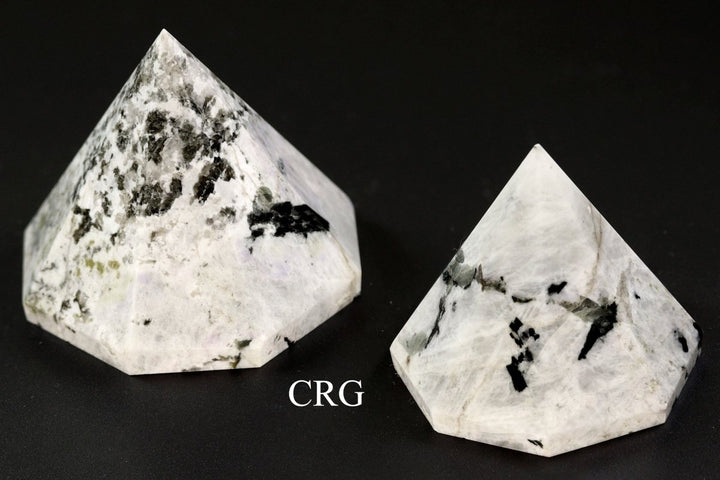 QTY 1 - Rainbow Moonstone Décor Diamond Point / 2" AVGCrystal River Gems