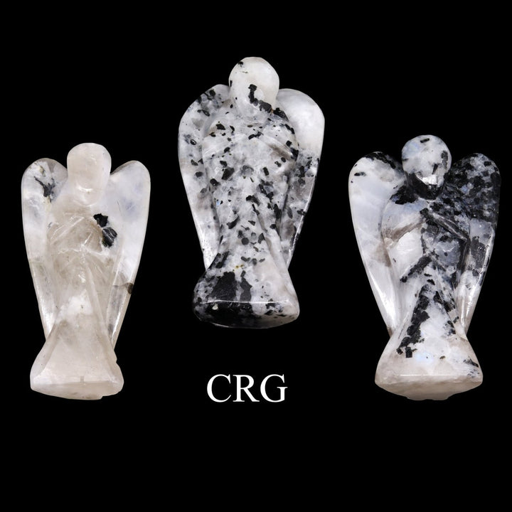 QTY 1 - Rainbow Moonstone Gemstone Pocket Angel / 2" AVGCrystal River Gems