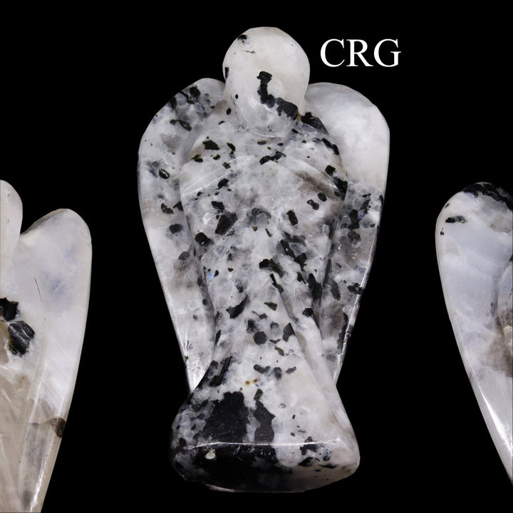 QTY 1 - Rainbow Moonstone Gemstone Pocket Angel / 2" AVGCrystal River Gems