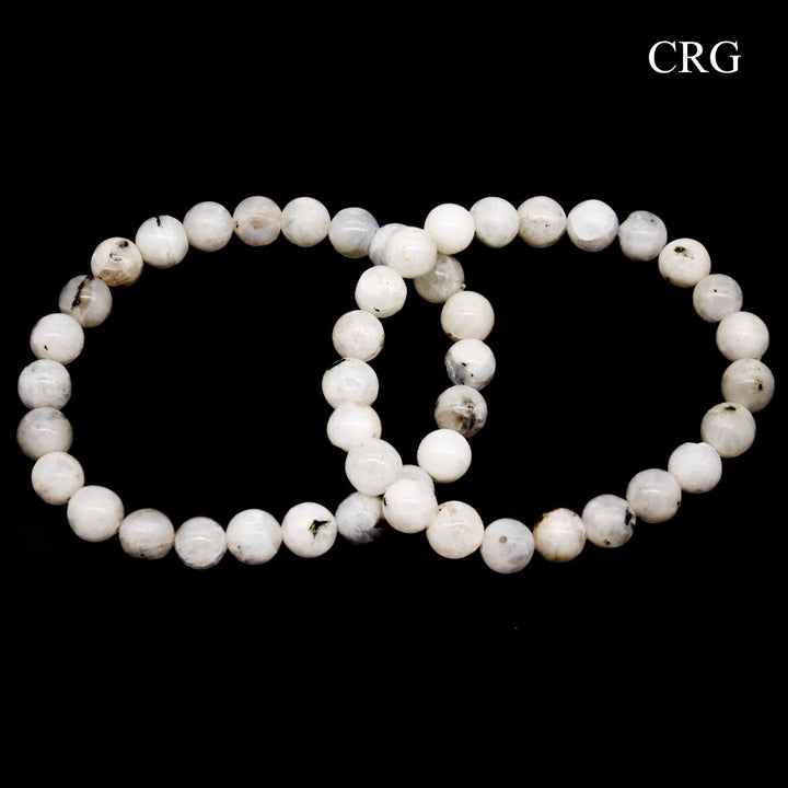 QTY 1 - Rainbow Moonstone Tumbled Bead Stretch Bracelet / 8mm AVGCrystal River Gems