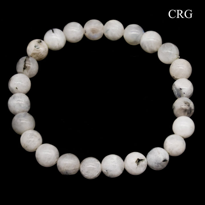 QTY 1 - Rainbow Moonstone Tumbled Bead Stretch Bracelet / 8mm AVGCrystal River Gems