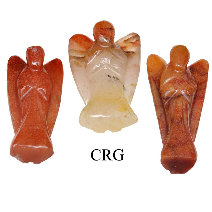 QTY 1 - Red Aventurine Gemstone Pocket Angel / 2" AVGCrystal River Gems