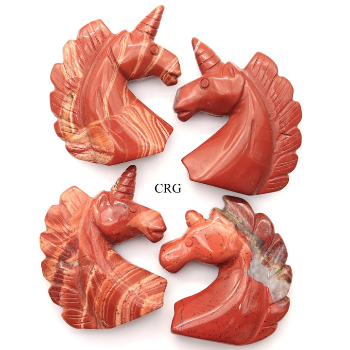 QTY 1 - Red Banded Jasper Gemstone Unicorn / 2" AVGCrystal River Gems