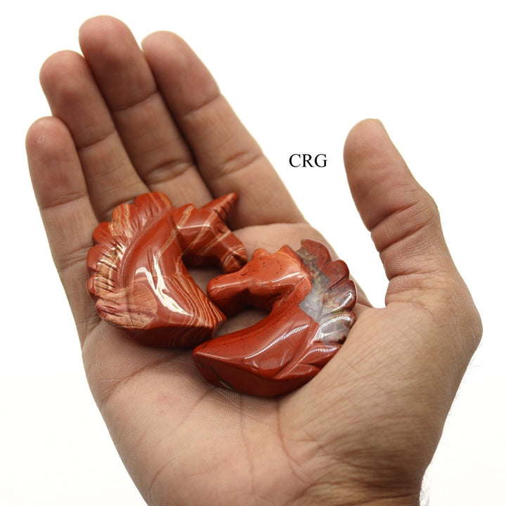 QTY 1 - Red Banded Jasper Gemstone Unicorn / 2" AVGCrystal River Gems