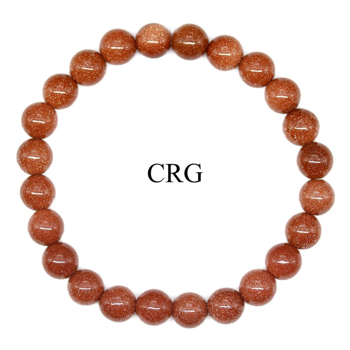 QTY 1 - Red Goldstone Tumbled Bead Stretch Bracelet / 8mm AVGCrystal River Gems