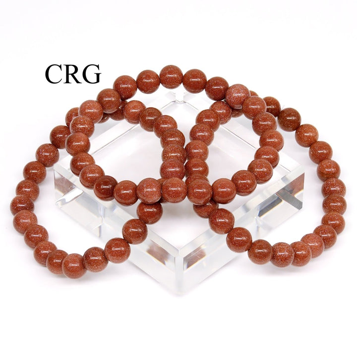 QTY 1 - Red Goldstone Tumbled Bead Stretch Bracelet / 8mm AVGCrystal River Gems