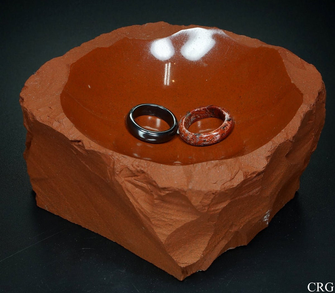 QTY 1 - Red Jasper Dish / 3.75 - 5" AVGCrystal River Gems