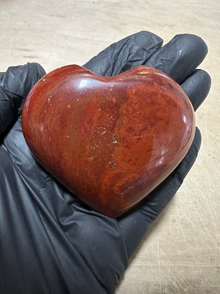 QTY 1 - Red Jasper Puffy Heart / 2 - 4" AVGCrystal River Gems