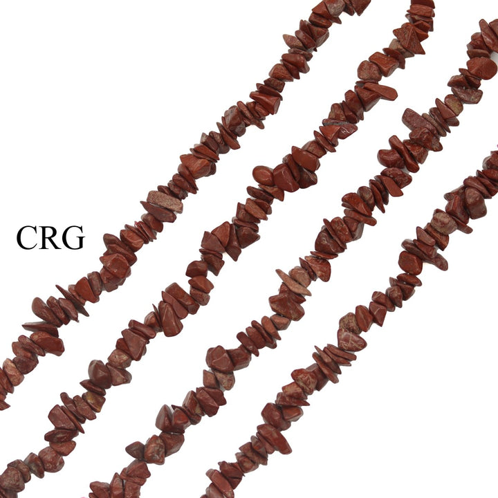 QTY 1 - Red Jasper Strand Chip Necklace / 32" AVGCrystal River Gems
