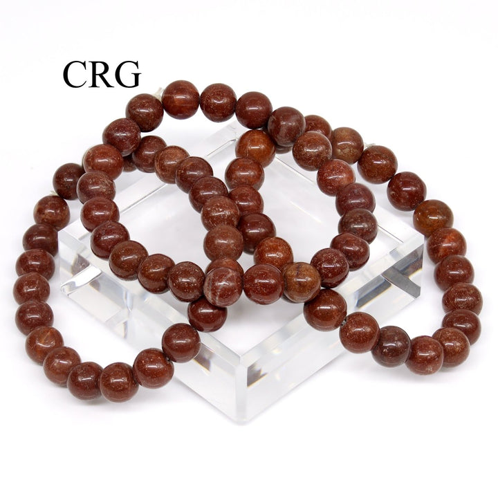 QTY 1 - Red Jasper Tumbled Bead Stretch Bracelet / 8mm AVGCrystal River Gems