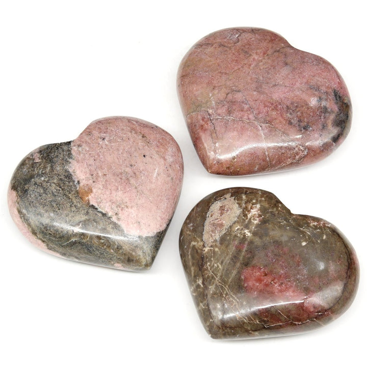 QTY 1 - Rhodonite Puffy Heart / 2 - 4" AVGCrystal River Gems