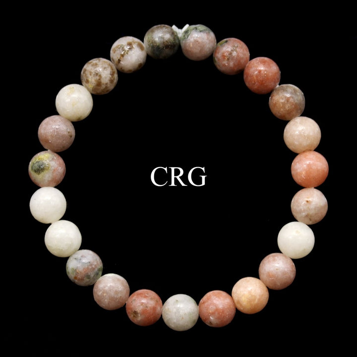 QTY 1 - Rhodonite Tumbled Bead Stretch Bracelet / 8mm AVGCrystal River Gems