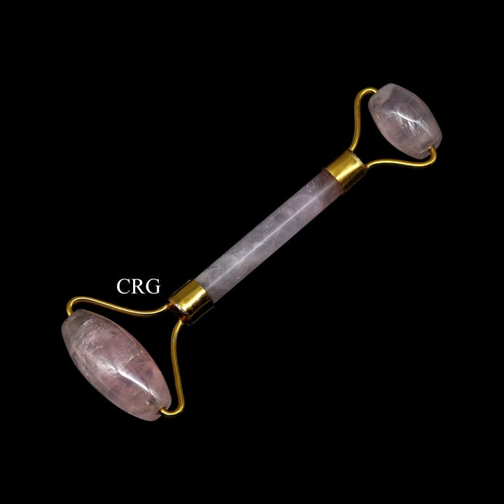 QTY 1 - Rose Quartz Gemstone Facial Massage Roller / 5.5" AVGCrystal River Gems