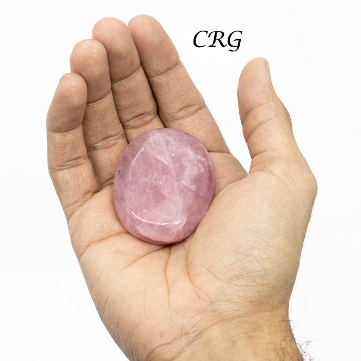 QTY 1 - Rose Quartz Palm Stone / 2" AvgCrystal River Gems