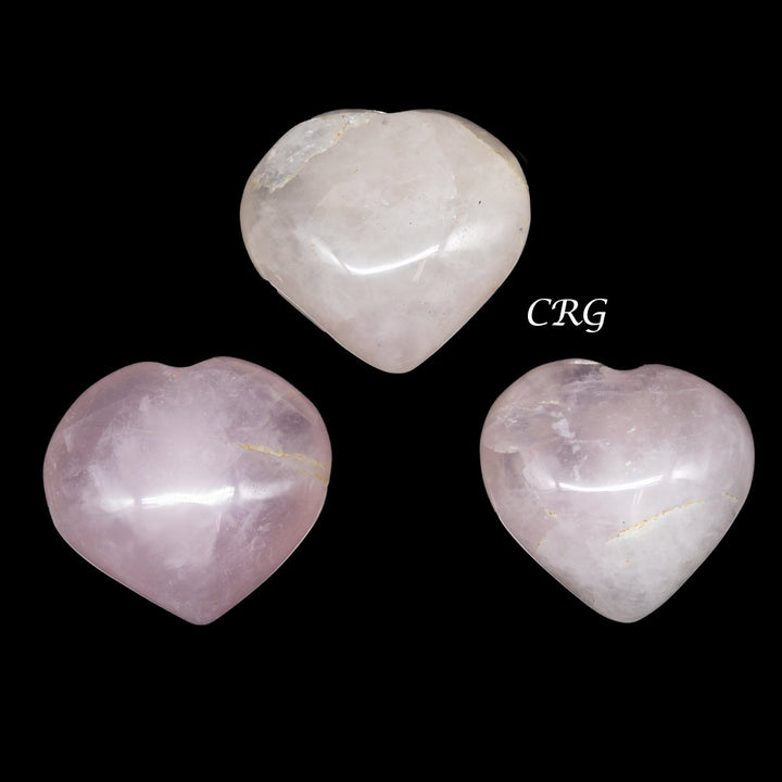 QTY 1 - Rose Quartz Puffy Hearts / 1 - 1.5" AVGCrystal River Gems