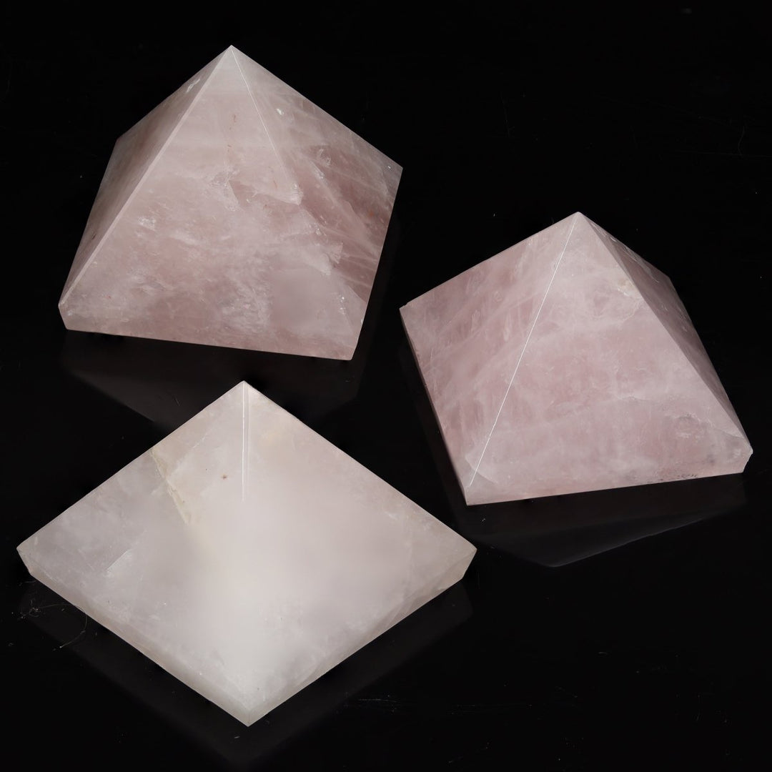 QTY 1 - Rose Quartz Pyramid / 1 - 3" AVGCrystal River Gems