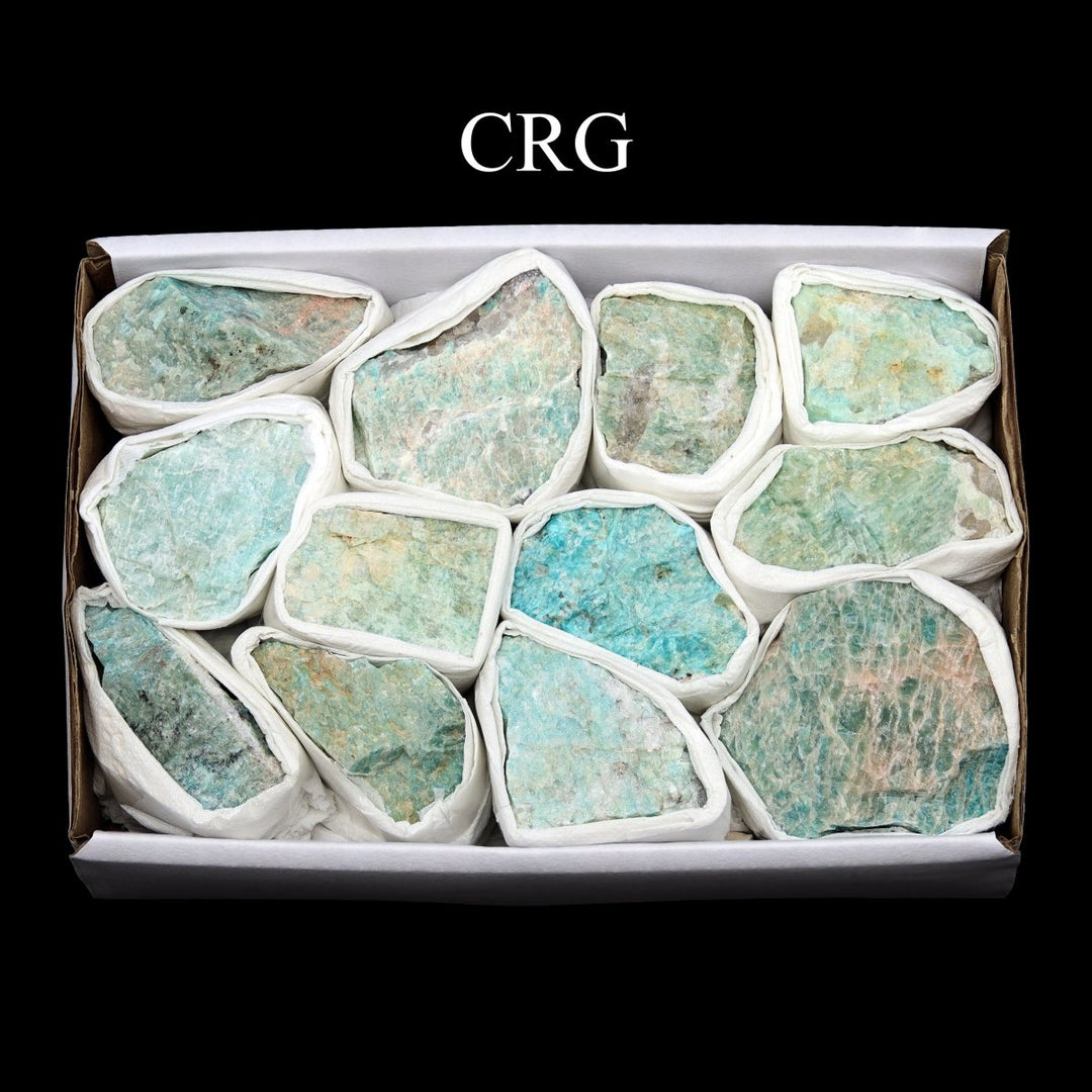 Amazonite Rough Boxed Flat (12 Piece Flat) (1 To 2 Inches) Bulk Wholesale Crystals Minerals GemstonesCrystal River Gems