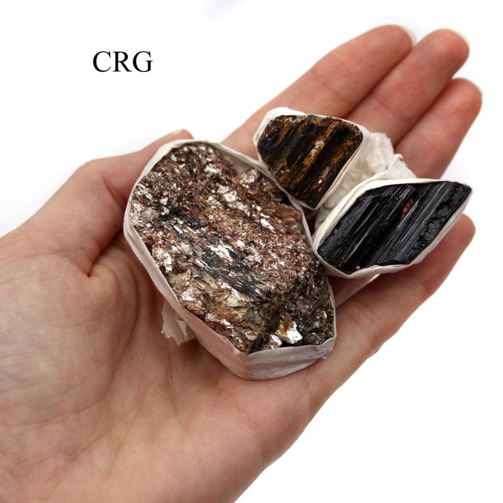 QTY 1 - Rough Black Tourmaline with Mica / WHOLESALE FLATCrystal River Gems