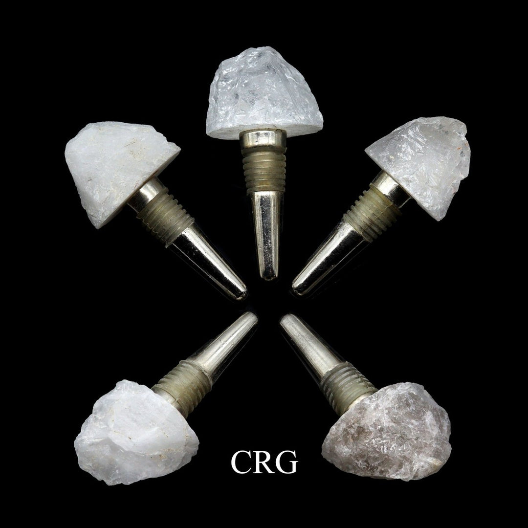 QTY 1 - Rough Crystal Quartz Gemstone Bottle Stopper / 1" AVG