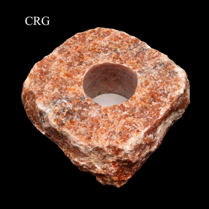 QTY 1 - Rough Orchid Calcite Tealight Candle Holder / 5" AVGCrystal River Gems