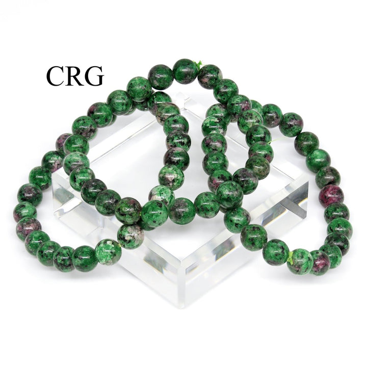 QTY 1 - Ruby Zoisite Tumbled Bead Stretch Bracelet / 8 - 12mm AVGCrystal River Gems