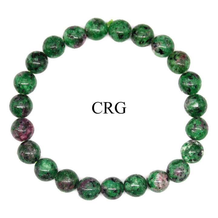 QTY 1 - Ruby Zoisite Tumbled Bead Stretch Bracelet / 8 - 12mm AVGCrystal River Gems