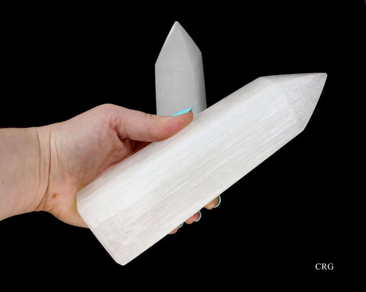 QTY 1 - Selenite Obelisk Tower / 5.5 - 6" AVGCrystal River Gems