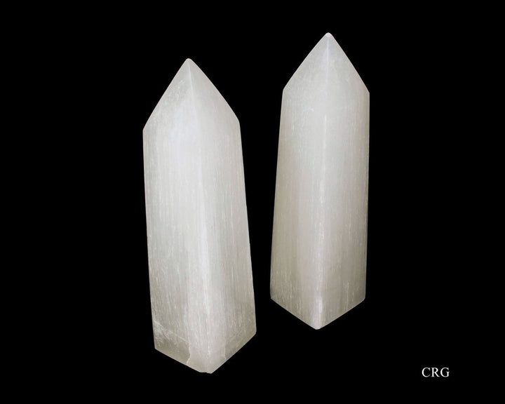 QTY 1 - Selenite Obelisk Tower / 5.5 - 6" AVGCrystal River Gems