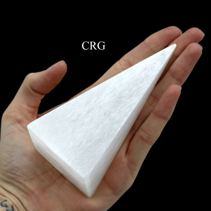QTY 1 - Selenite Pyramid / 4 - 4.5" AVGCrystal River Gems