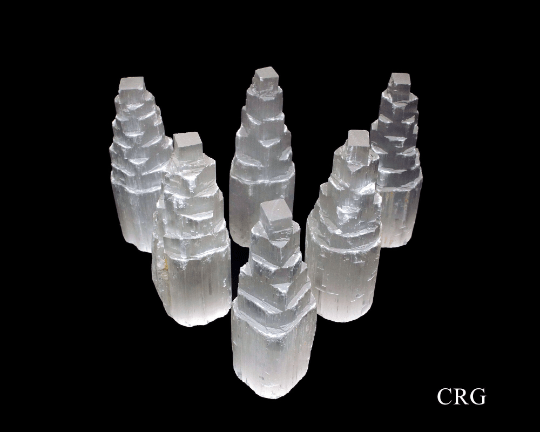 QTY 1 - Selenite Skyscraper Tower / 6" AVG