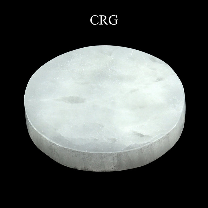 QTY 1 - Selenite Slab Plate - Round / 14cm AVGCrystal River Gems