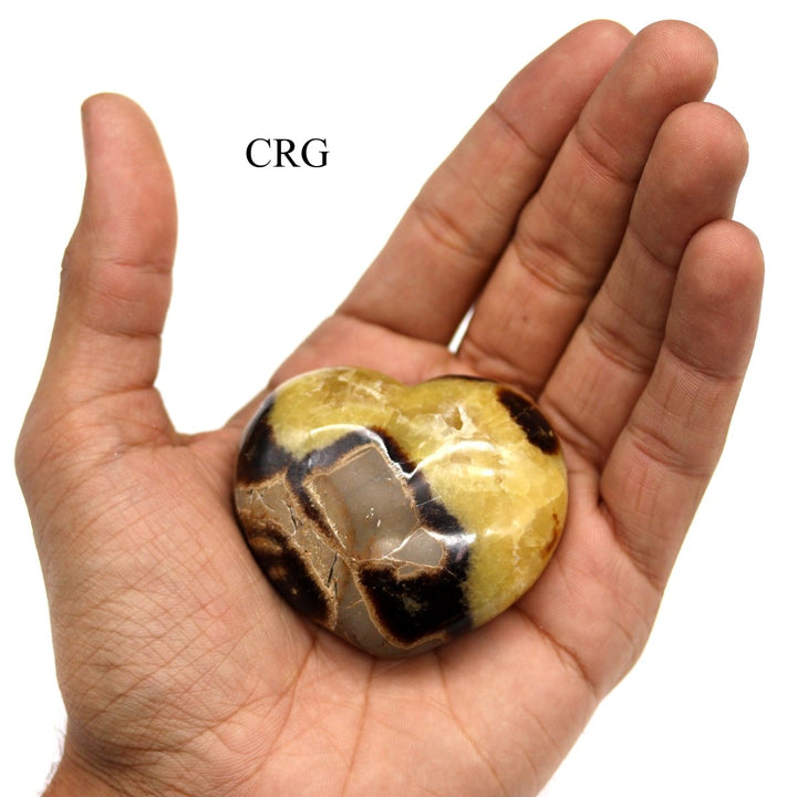 QTY 1 - Septarian Calcite Heart from Madagascar / 2.5 " AVGCrystal River Gems