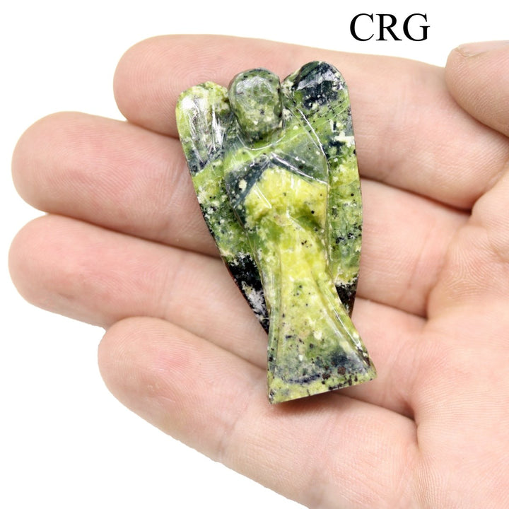 QTY 1 - Serpentine Gemstone Pocket Angel / 2" AVGCrystal River Gems