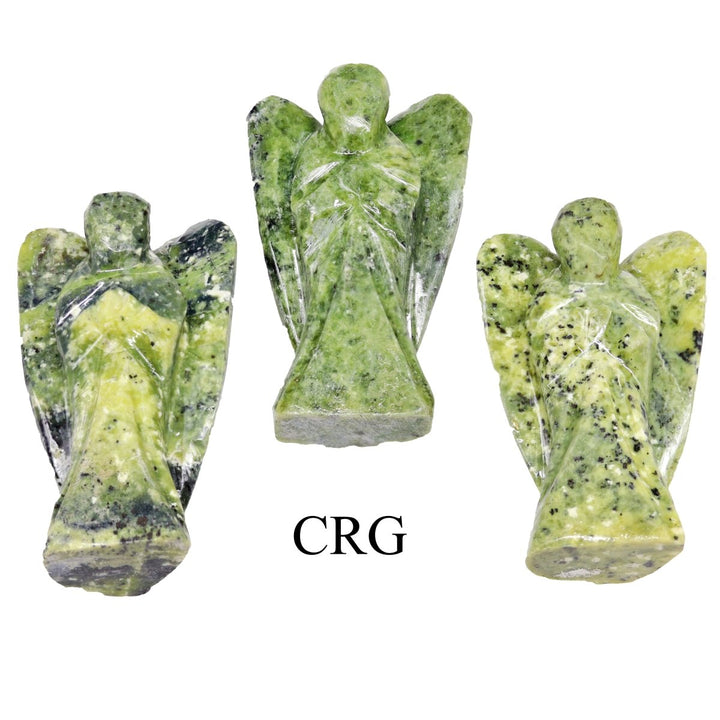 QTY 1 - Serpentine Gemstone Pocket Angel / 2" AVGCrystal River Gems