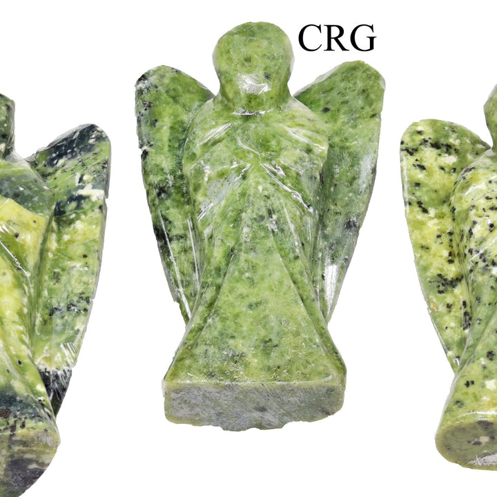 QTY 1 - Serpentine Gemstone Pocket Angel / 2" AVGCrystal River Gems