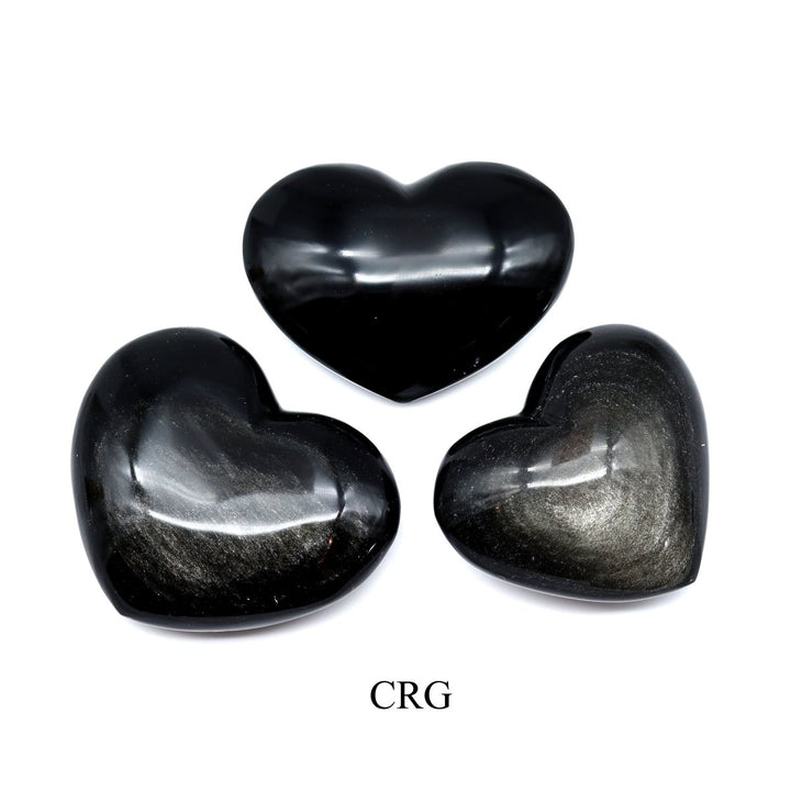 QTY 1 - Silver Sheen Obsidian Heart / 3"Crystal River Gems