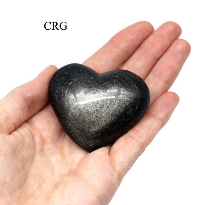 QTY 1 - Silver Sheen Obsidian Heart / 3"Crystal River Gems