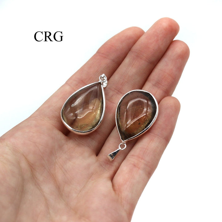 QTY 1 - Smoky Quartz Drop Pendant w/ Silver Bail / 1" - 2" AVGCrystal River Gems