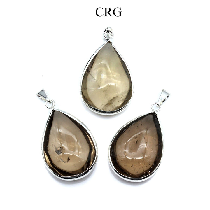 QTY 1 - Smoky Quartz Drop Pendant w/ Silver Bail / 1" - 2" AVGCrystal River Gems