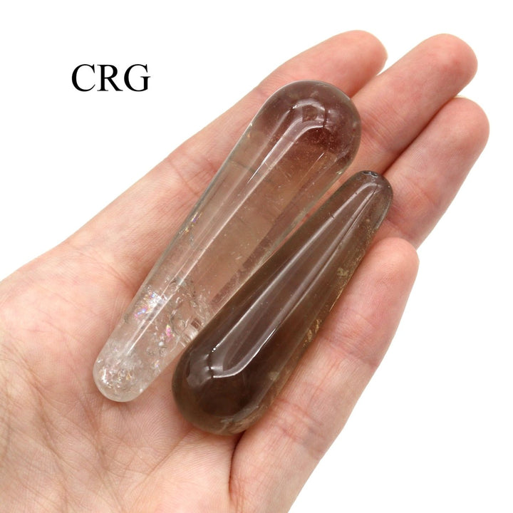 QTY 1 - Smoky Quartz Mini Massage Wand / 2.5" - 3.5" AVGCrystal River Gems