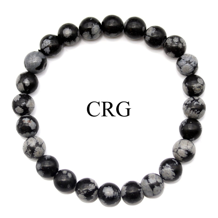 QTY 1 - Snowflake Obsidian Stretch Bracelet / 8mm AVGCrystal River Gems