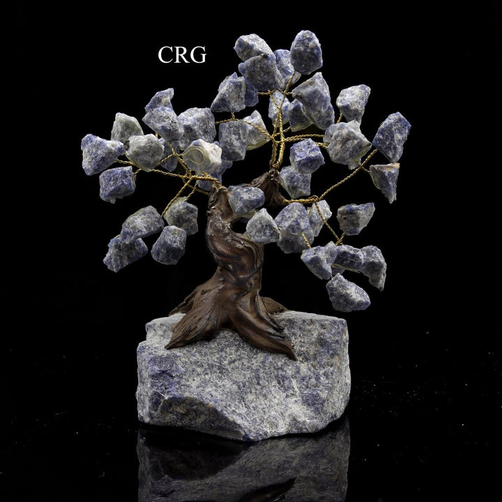 QTY 1 - Sodalite Bonsai Tree On Rough Rock Base / 4 - 5" AVGCrystal River Gems