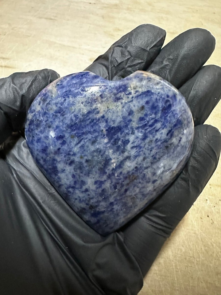QTY 1 - Sodalite Puffy Heart / 2 - 4" AVGCrystal River Gems