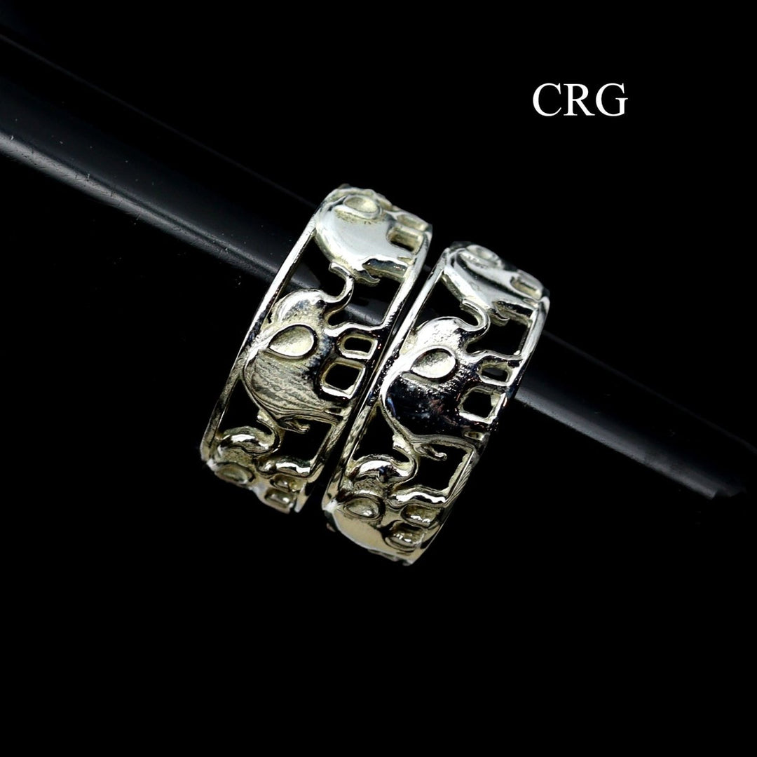 QTY 1 - Sterling Silver 925 Ring w/ Elephants / 3.5g avg.Crystal River Gems