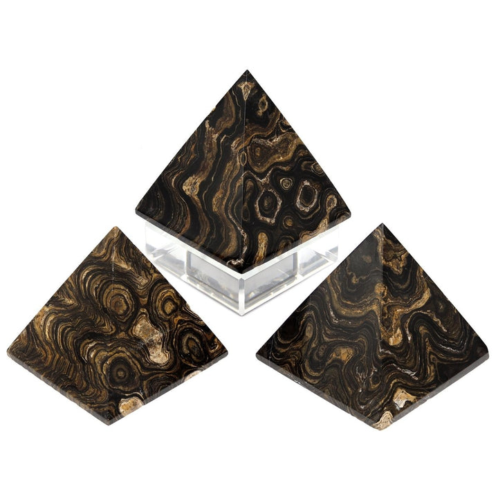 QTY 1 - Stromatolite Pyramid from Peru / 60 - 70 MM AVGCrystal River Gems