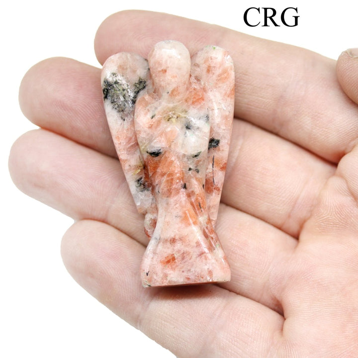 QTY 1 - Sunstone Gemstone Pocket Angel / 2" AVGCrystal River Gems