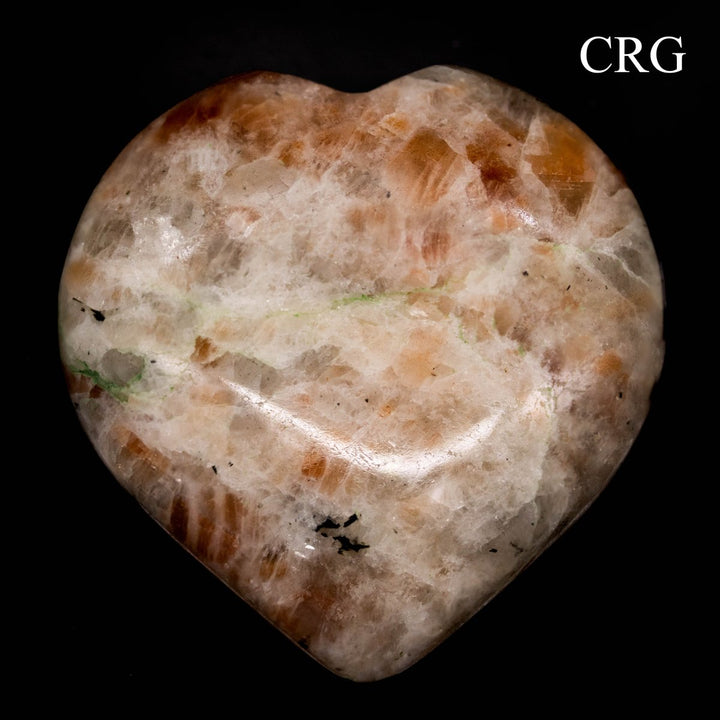 QTY 1 - Sunstone Gemstone Puffy Heart / 2 - 4" AVGCrystal River Gems