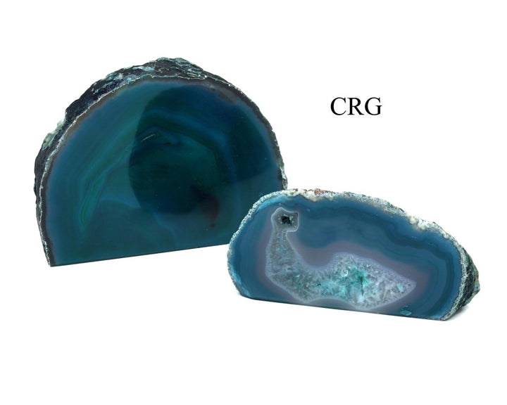 QTY 1 - Teal Agate Geode End w/ Cut Base / 3" - 4" AvgCrystal River Gems